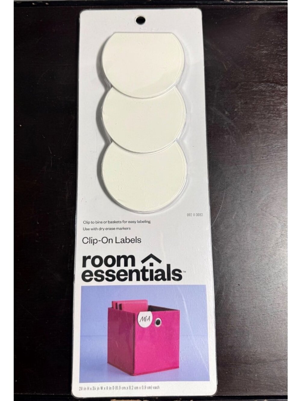 Room Essentials Clip-On Labels For Bins & Baskets - 3 Pack White